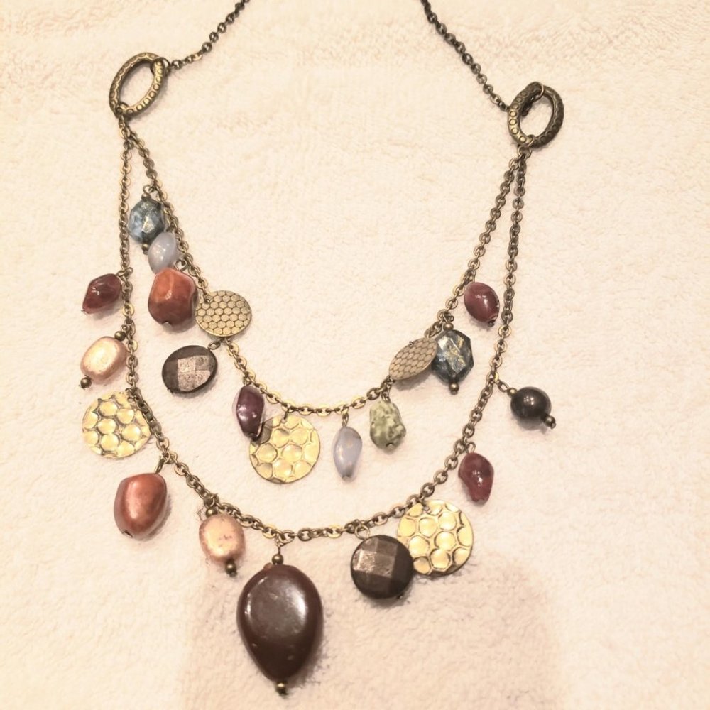 Colorful Stone/Disk Necklace